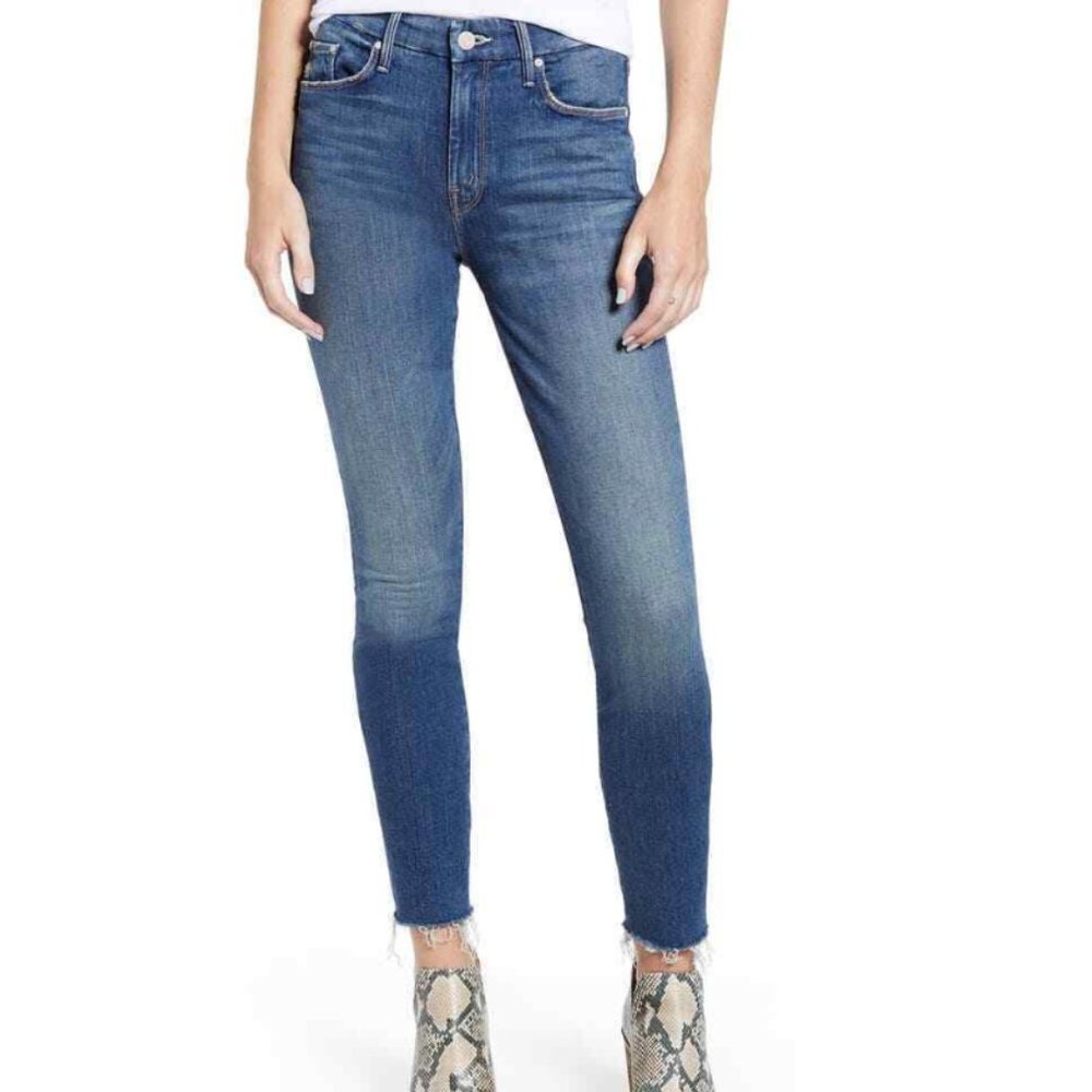 Mother Jeans: The Looker Ankle Fray Skinny Jeans in Gutterpunk